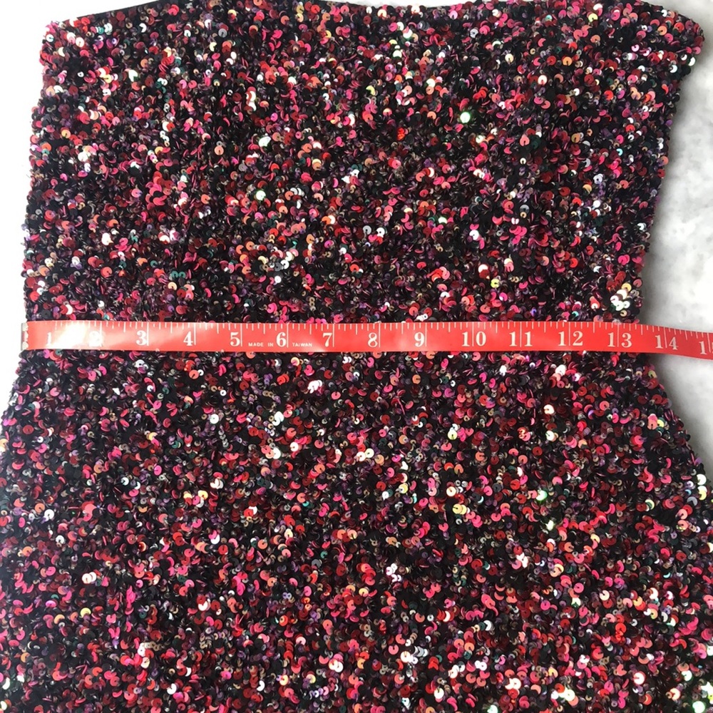 Retrofete Multicolor sequin Strapless Mini Dress Size 4 - Picture 10 of 12